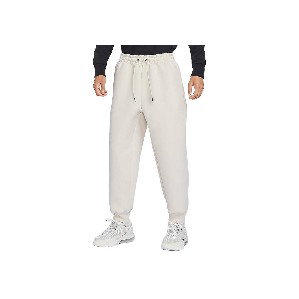 

Nike Solid Color Mid-Rise Drawstring Knit Joggers Men bottoms Off-White FZ7594-104 L