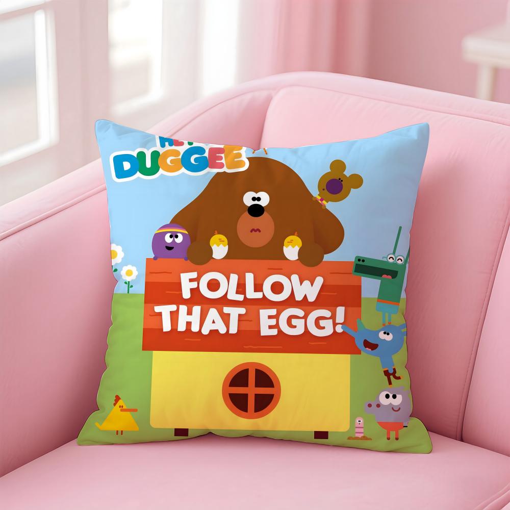 H-Hey Duggee cartoon Cushion Cover Home & Car Multi-Scene Pillow Cover - Reversible, Soft & Durable for Daily Use