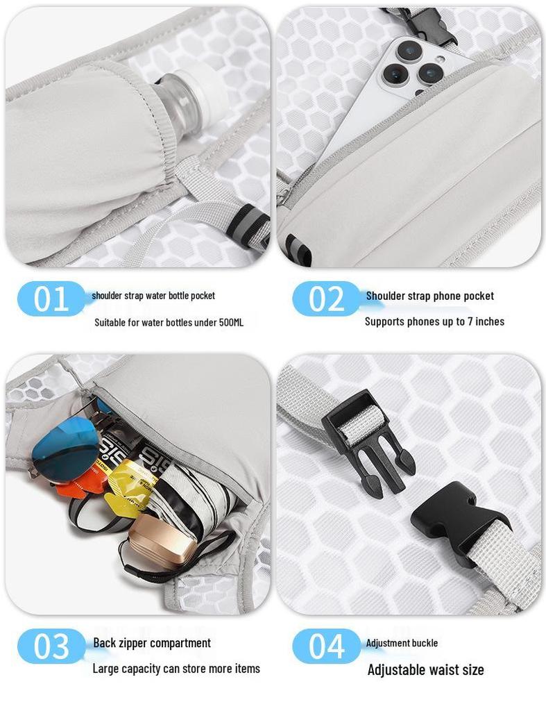 Gilet Leggero per Sport all'Aperto: Zaino da Arrampicata, Corsa, Ciclismo ed Escursionismo con Tasca per Telefono e Portaborraccia