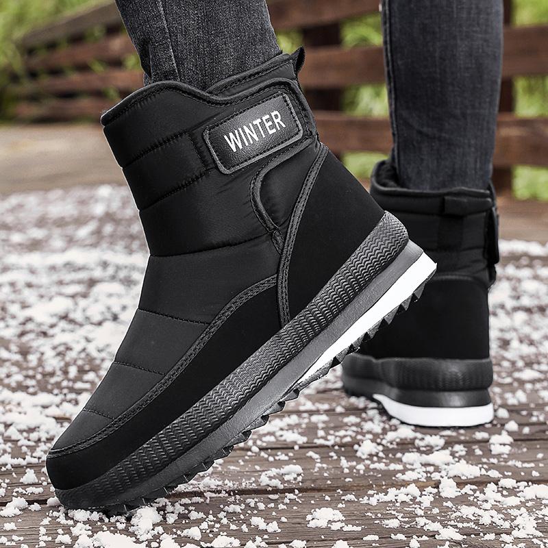 New Men'S Winter Boots Warm Plush Snow Boots High Quality Waterproof High-Top Men'S Ankle Boots Outdoor Men Hiking Boots Sneaker