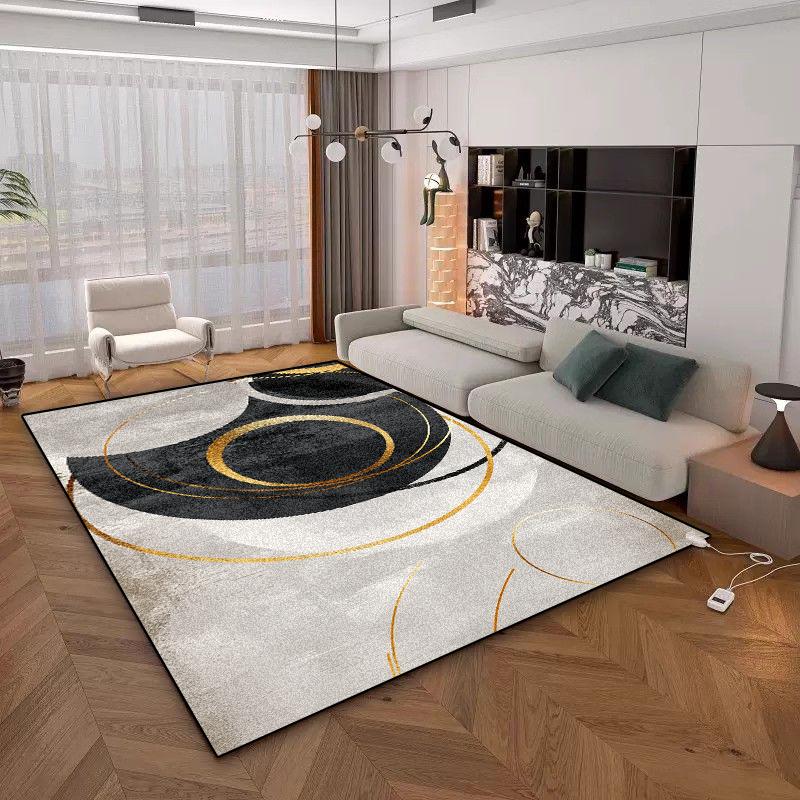 Modern Geometric Carpet for Living Room Large Area Decoration Home Rugs for Bedroom Soft Non-slip Golden Lounge Sofa Mat 200x300