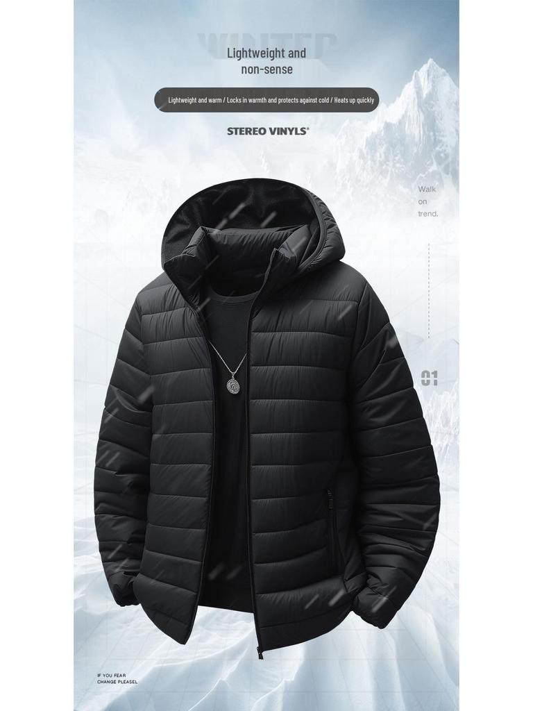 2025 Men's Lightweight Hooded Cotton Jacket - Winter Style, Fashion-Forward, Perfect for Running, Casual, and Thin Yet Warm.