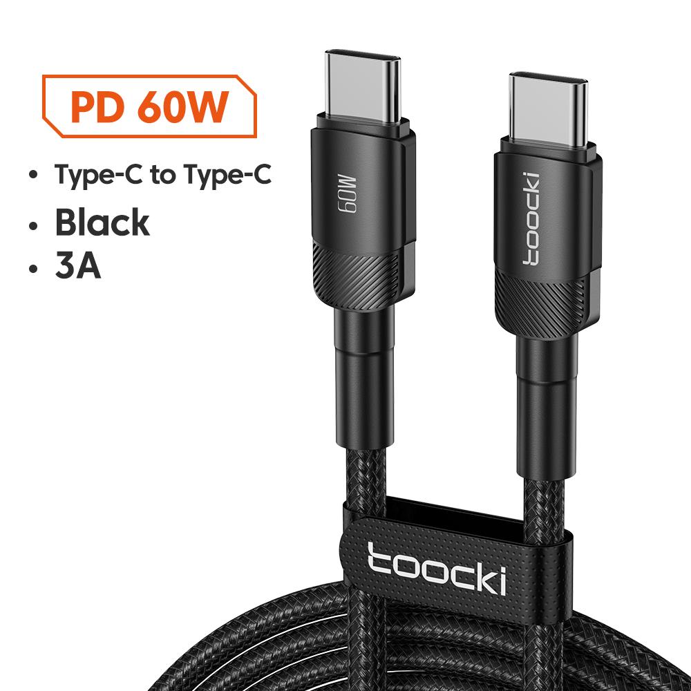 

Toocki 100W Type C to USB C Cable PD 3.0 Quick Charge 4.0 Fast Charging Type C to Type C for iPhone 15 Macbook Samsung Xiaomi 0.5M