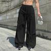 INCERUN Pantaloni lungi casual pentru bărbați, cu talie elastică, patchwork cu fundă