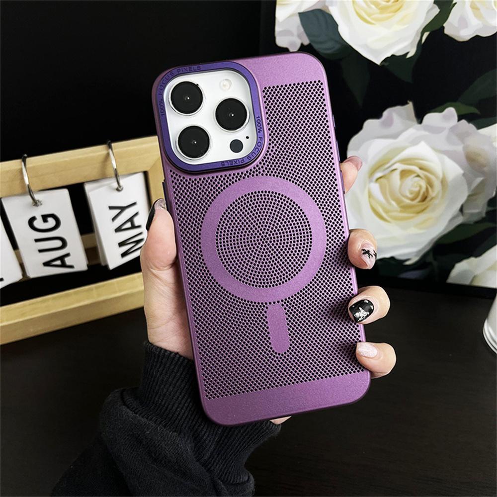For Magsafe Magnetic Heat Dissipated Phone Case For iPhone 16 15 Pro Max 14 Plus 13 12 11 Lens Protect Breathable Cover