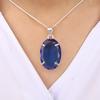 Tanzanite Gemstone 925 Sterling Silver Handmade Pendant 1.6", Oval Gemstone Prong Set Pendant, Women Jewelry PP-64-1