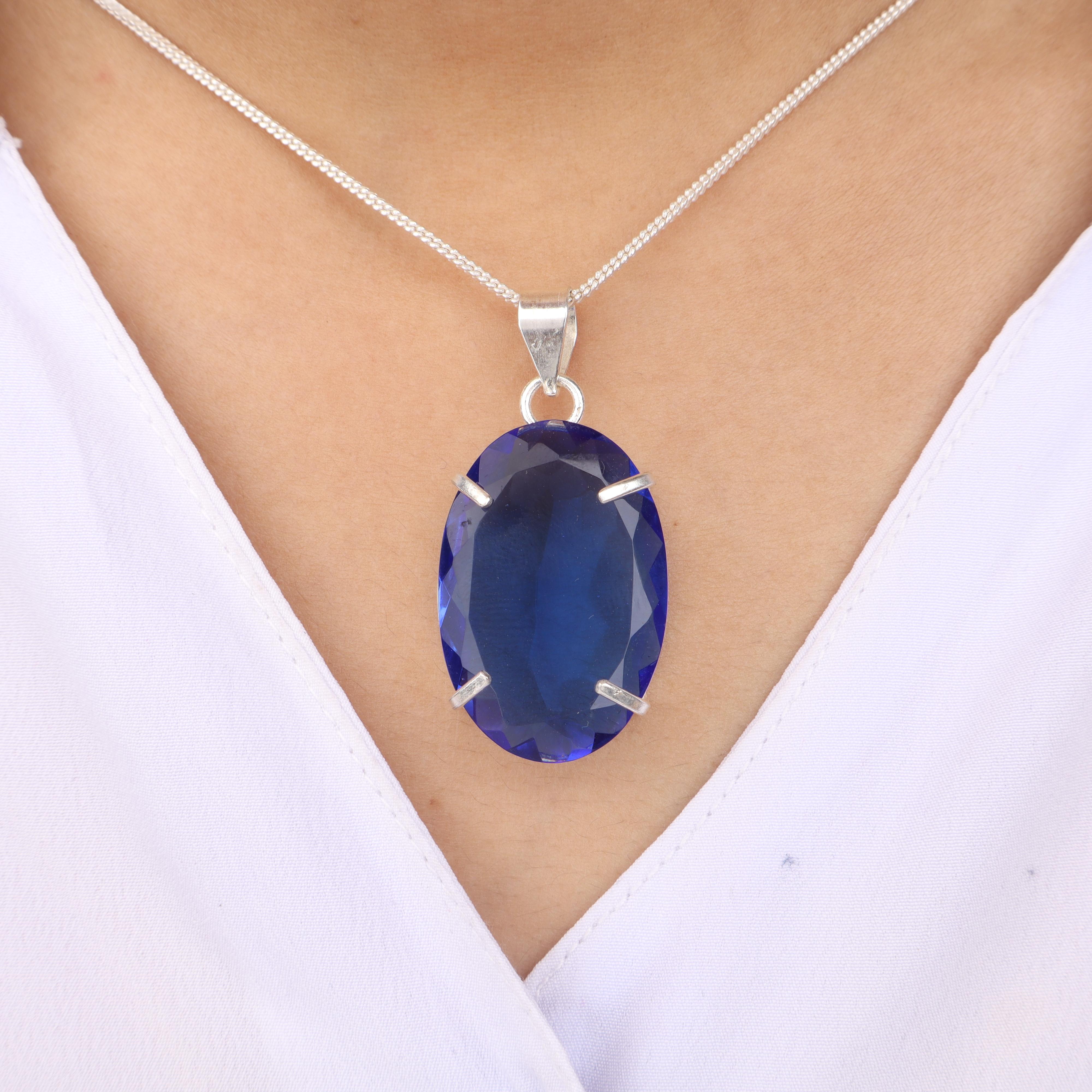 

Танзаніт Камінь 925 Срібло Стерлінгове Ручної Роботи Підвіска 1.6 , Овальний Камінь Закріпка, Жіночі Ювелірні Вироби PP-64-1