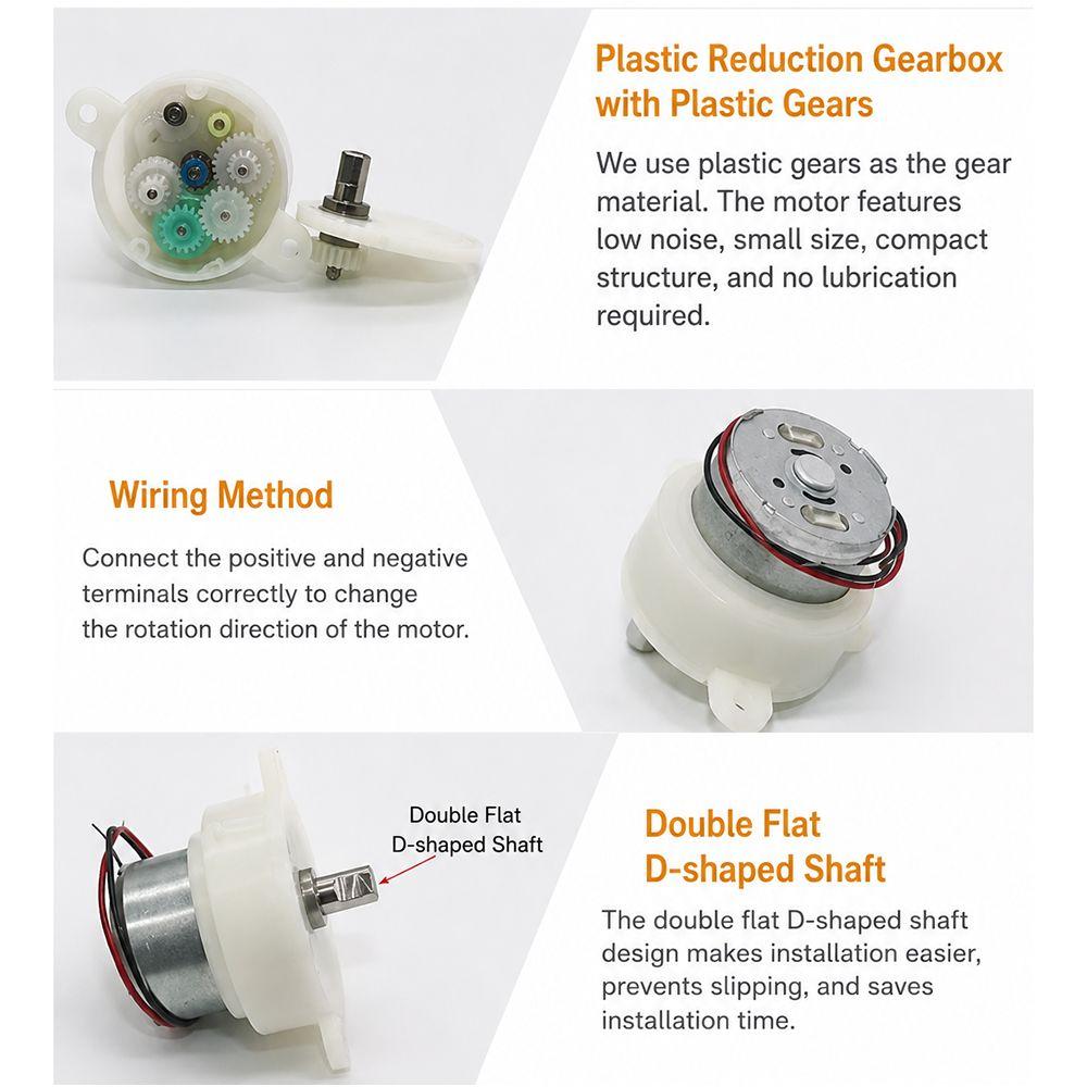 4Pcs 5-100RPM Micro Gear Motor Mini Electric Motor  for Display Stand Stage Light Turntable