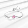 French Romantic 925 Silver Pull-Up 2 Carat Round Bag Zircon Imitation Moissanite Ladies Bracelet Wedding Jewelry