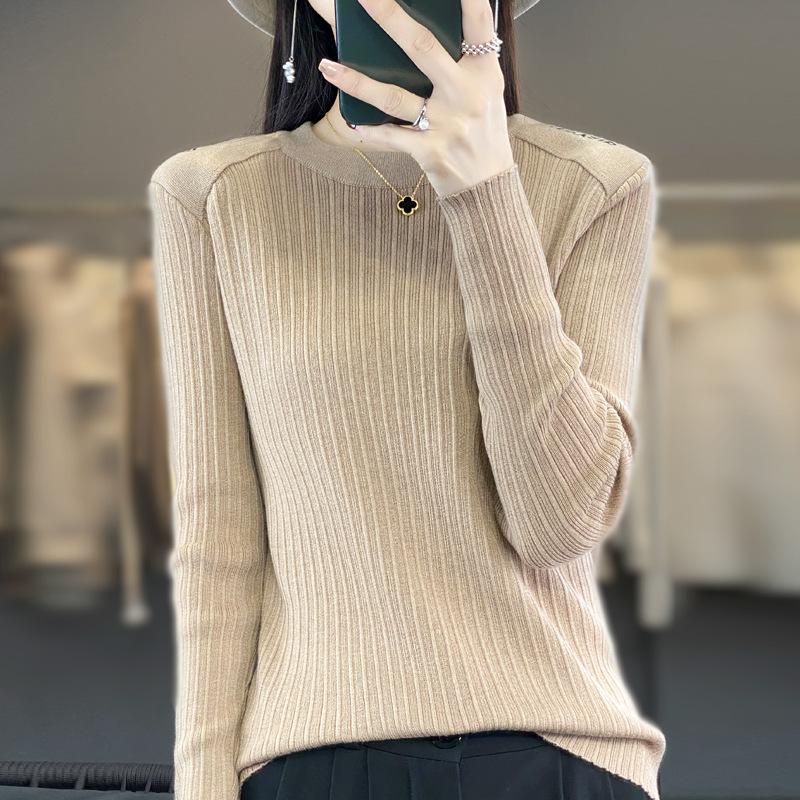 YYFS Women's Fashion Casual Solid Color Print Autumn Winter Long Sleeve O Neck Loose Sweaters