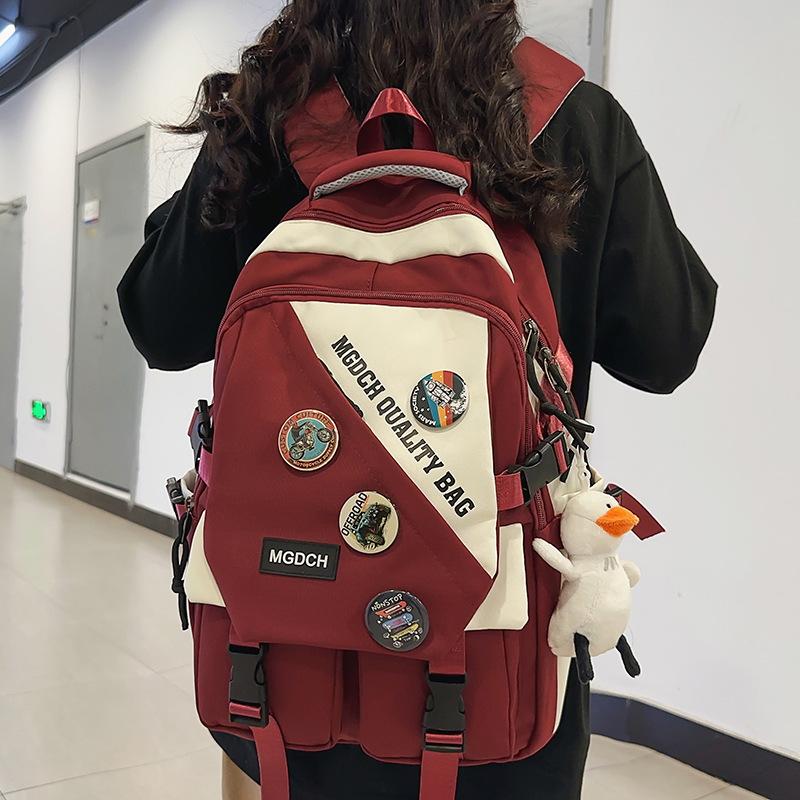 Schoolbags College Students Girls High School Students Burgundy Men Backpacks Junior High School Students Elementary School Students