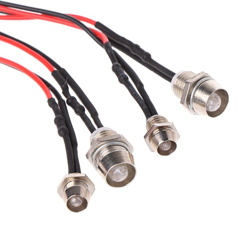 Kit Lumini YFFSFDC cu Faruri LED de Noapte de 5mm și 3mm pentru Upgrade RC 2 LED-uri Albe 2 Roșii ABS Tensiune 4-LED 110 Mașini On-Road, Piese, + LED-uri, (3-7V