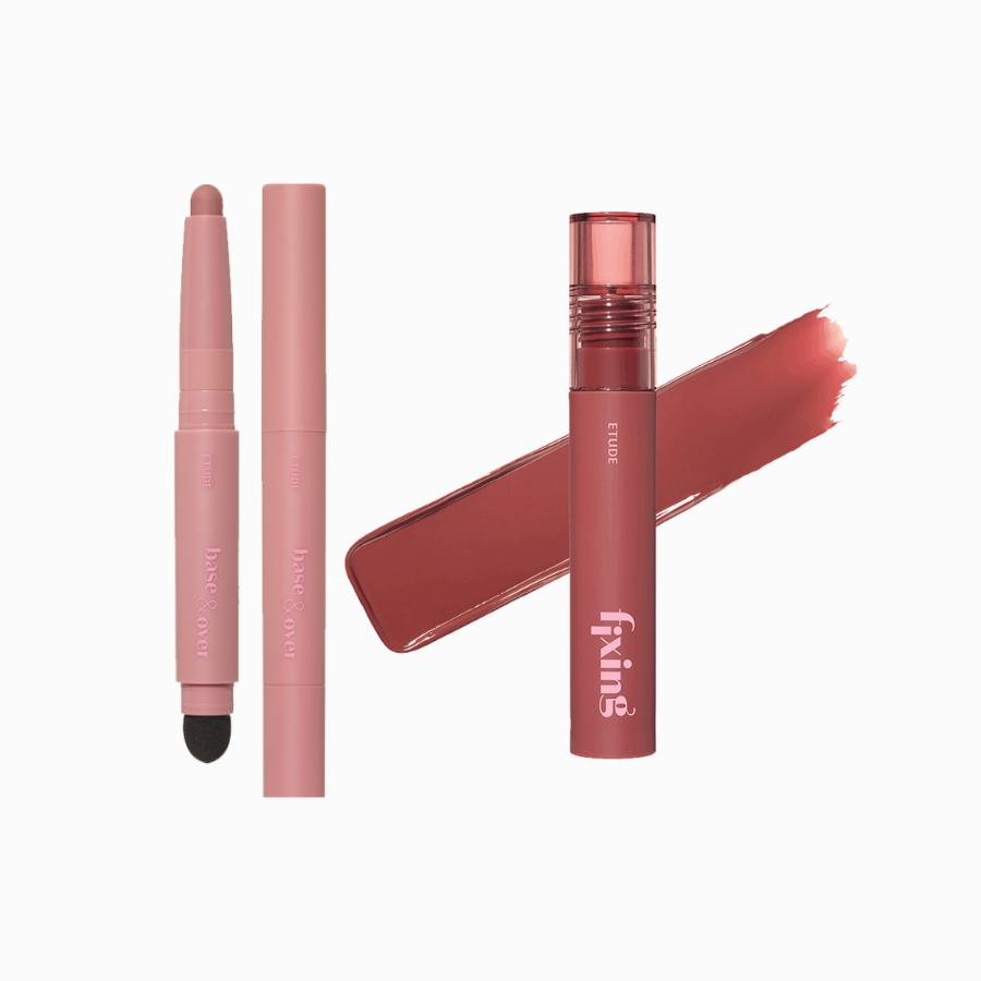 Etude Base & Over Lip Pencil #Pink Beige 1g + Fixing Tint 4g