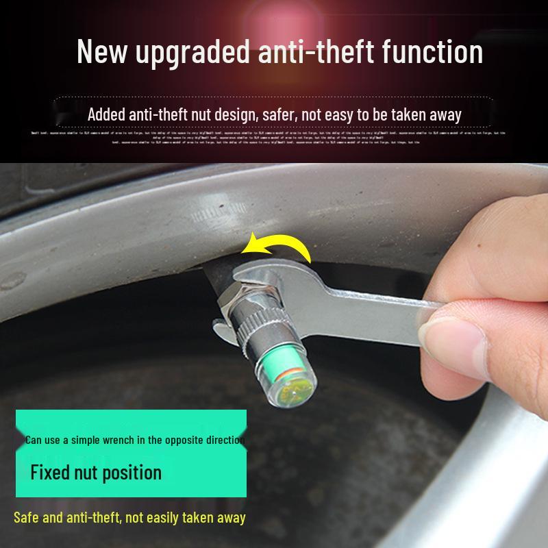 Universal Anti-Theft High-Precision Stainless Steel Tire Pressure Cap with Copper Core