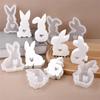 Cute Rabbit Silicone Candle Mold for Aromatherapy Easter Bunny Shape Gypsum Soap Car Mounted Incense Expanding Mold