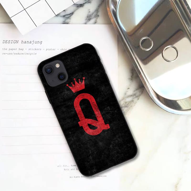 Husa telefon King Queen Art pentru iPhone 11 12 Mini 13 14 Pro XS Max X 8 7 6s Plus 5 SE XR Shell