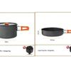 Portable Outdoor Camping Cookware Set with Kettle, Frying Pan, and Tableware Gear