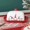 Nordic Santa Claus Ceramic Butter Dish, Decorative Snack Plate, Dessert Plate, European and American Style Tableware, Western Fo