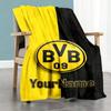 Borussia Dortmund Personalized Text Blanket Cozy Customizable Blanket Soft & Cozy Suitable for Couch Bed Home Decor Picnics for All Occasions