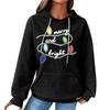 Women's Fashion Loose Hooded Pullover Long Sleeve Plaid Sweatshirt With Drawstring, Drop Shoulder, Pocket, Christmas Print Top
