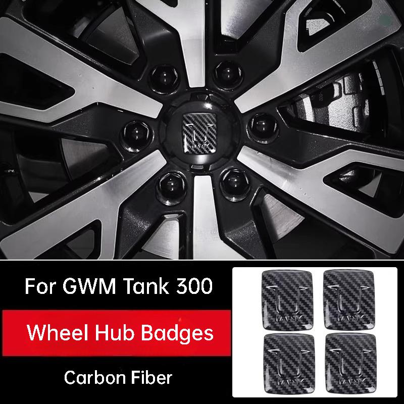 For GWM Tank 300 400 500 Car Front Emblem Sticker Wheel Hub Badges Steering Wheel Decoration Sticker Modification Accessories