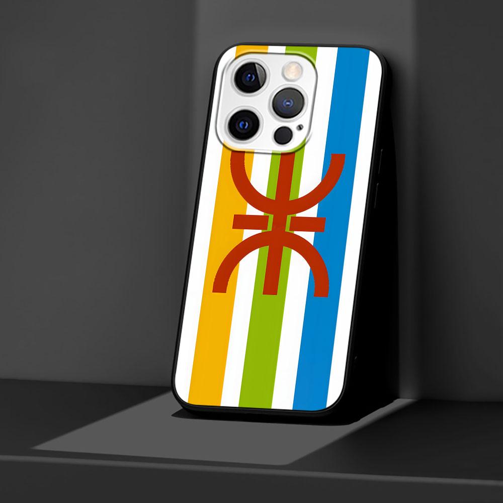 Amazigh Berber Flag Case for Apple iPhone 14 11 7 SE 2020 8 X XS 13 12 Mini XR 15 Pro Max Silicone Black Soft Phone Cover