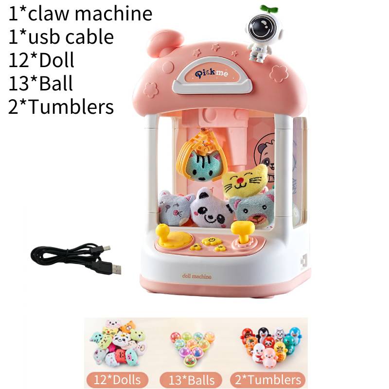 

Электрический игровой автомат с клешней, с куклами, яйцами, стаканчиками, розовый, со светом и звуком, подарок для детей