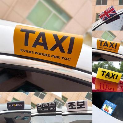 Logo Taxi Creativo Etichetta Autolavaggio Logo Adesivo Impermeabile Protezione Solare Decorazione Finestrino Porta Posteriore Modifica Accessori Giocattolo