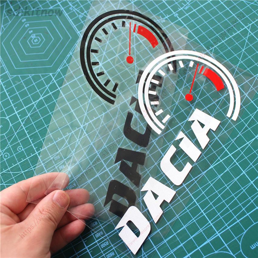 

1pc Car Dash borad Sticker Window Sports Racing PVC Vinyl Decal For Dacia Logan duster sandero Stepway jogger accessories срібні білого кольору