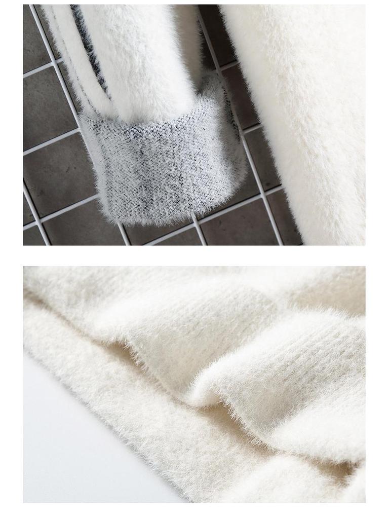 Men's College Style Fleece-Lined Knitted Sweater: Warm and Thick for Autumn/Winter