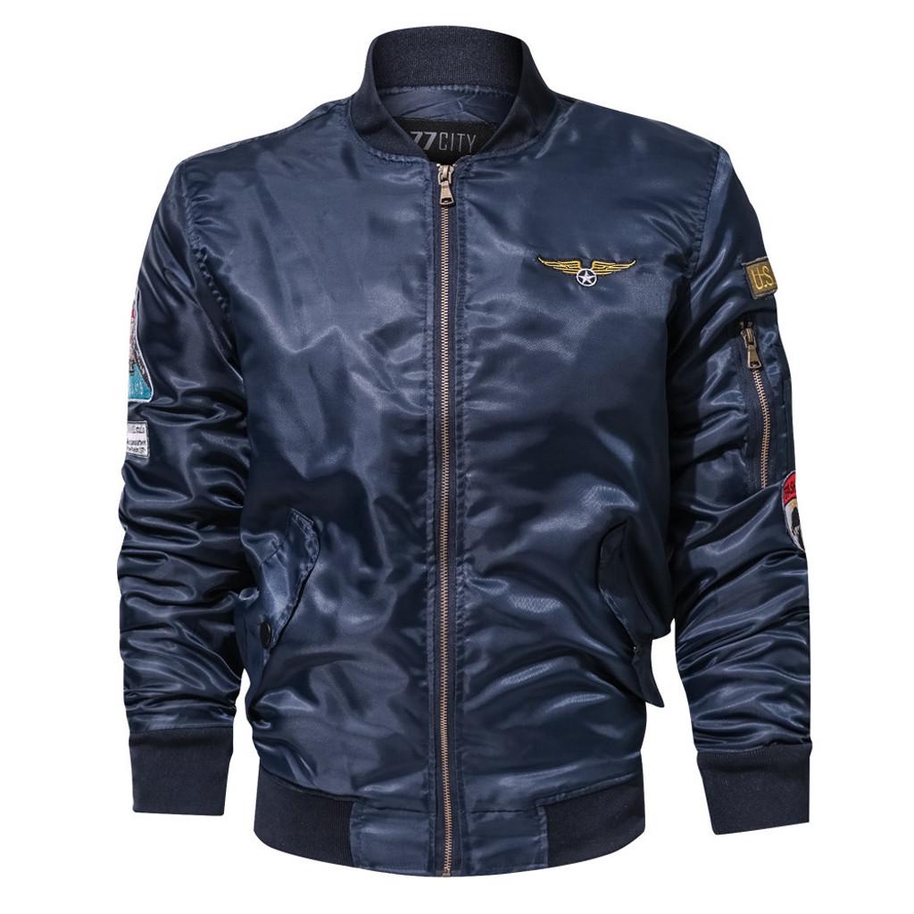 Men's Casual  Winter Jacket Stand Collar Military Clothing Zipper Coat