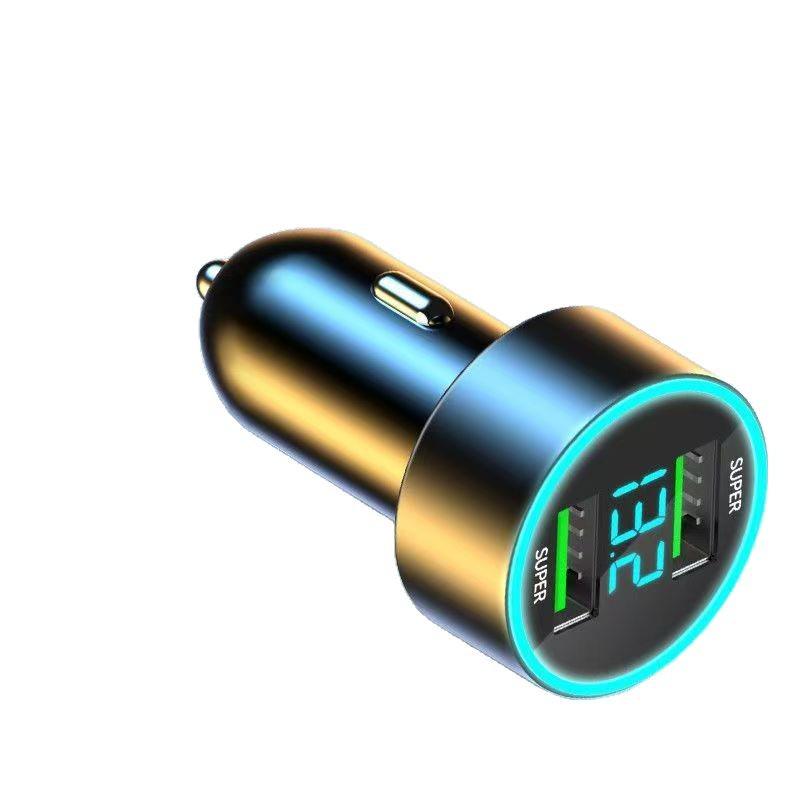 120W Dual Flash Car Charger with Digital Voltage Display for Super Fast Mobile Charging