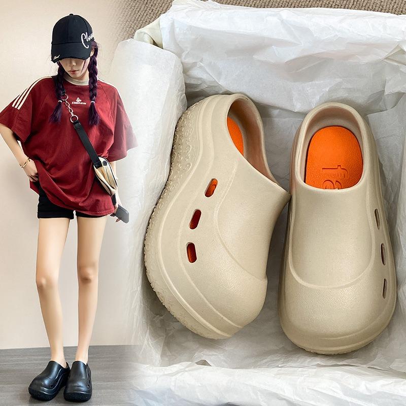 New summer male and female chefs shoes one-word solid color slippers female nurse surgery shoes hole shoes