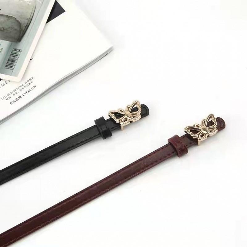 Fashionable Womens Black Ins Style Denim Belt With Vintage Butterfly Decor And Design Simple