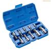 K1AE 10 Stück Autoreparatur 1/4" 3/8" 12-Zahn Dreikant Spline Bitsteckschlüssel Satz