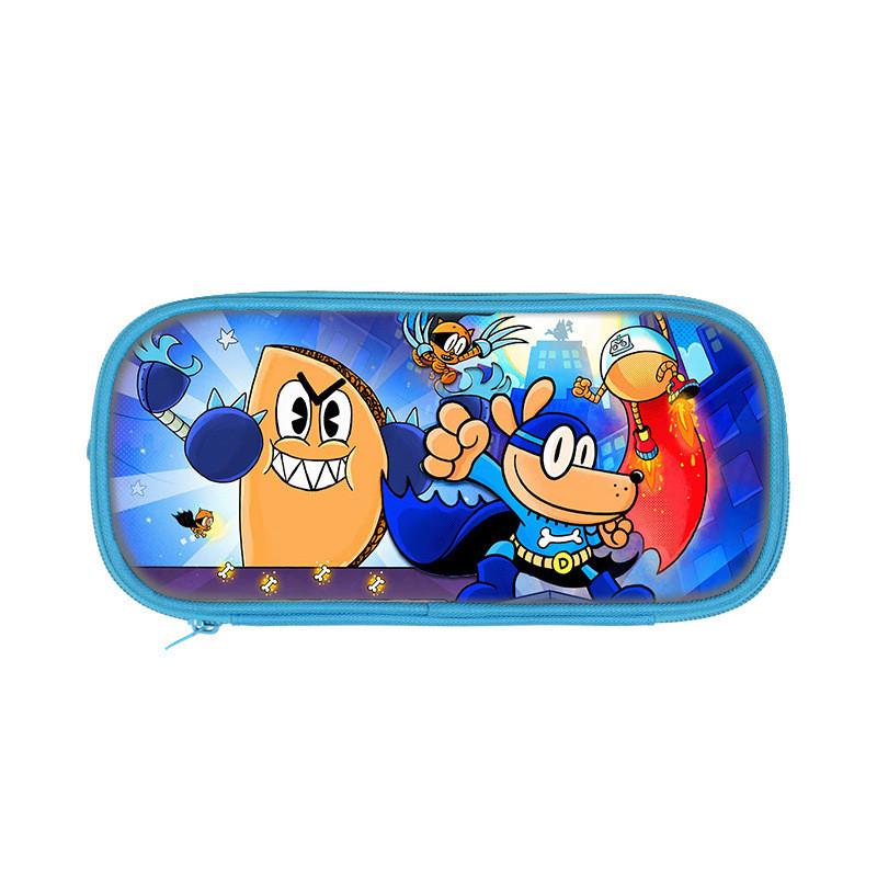 Dog Mans Cat Cartoon School Pen Bag With Durable Polyester For Elementary Students