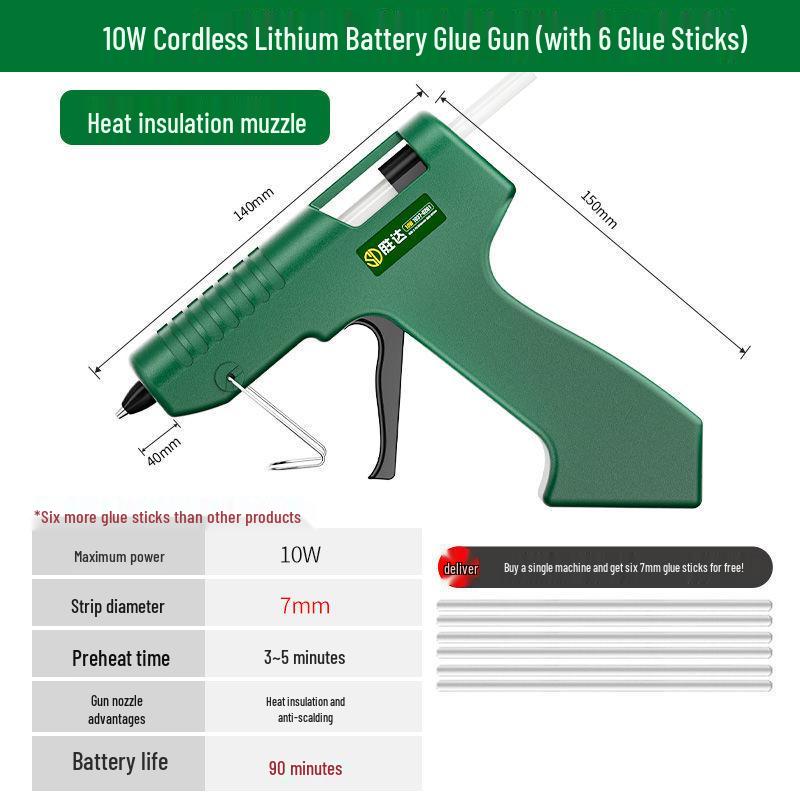 

Portable Rechargeable Glue Gun for DIY Kids Projects with Lithium Battery and Hot Melt Glue Sticks