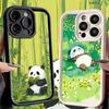 Phone Case for iPhone 17 Air 16E 15 16 Pro Max Cute Cartoon Panda Cover 14 Plus 13 12 Mini Soft Shell Silicone Fundas