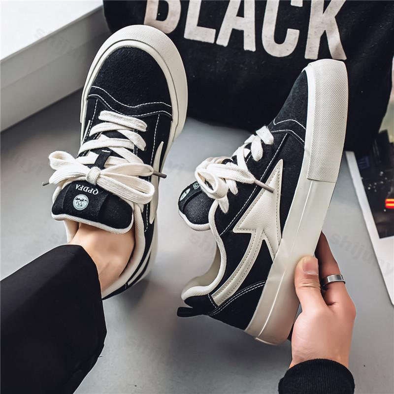 

Fashion Men s Fashion Trend Casual Shoes 2025 Summer Low Cut Canvas Korean Version Versatile Sports Comfortable Non slip Chunky sneakers 39