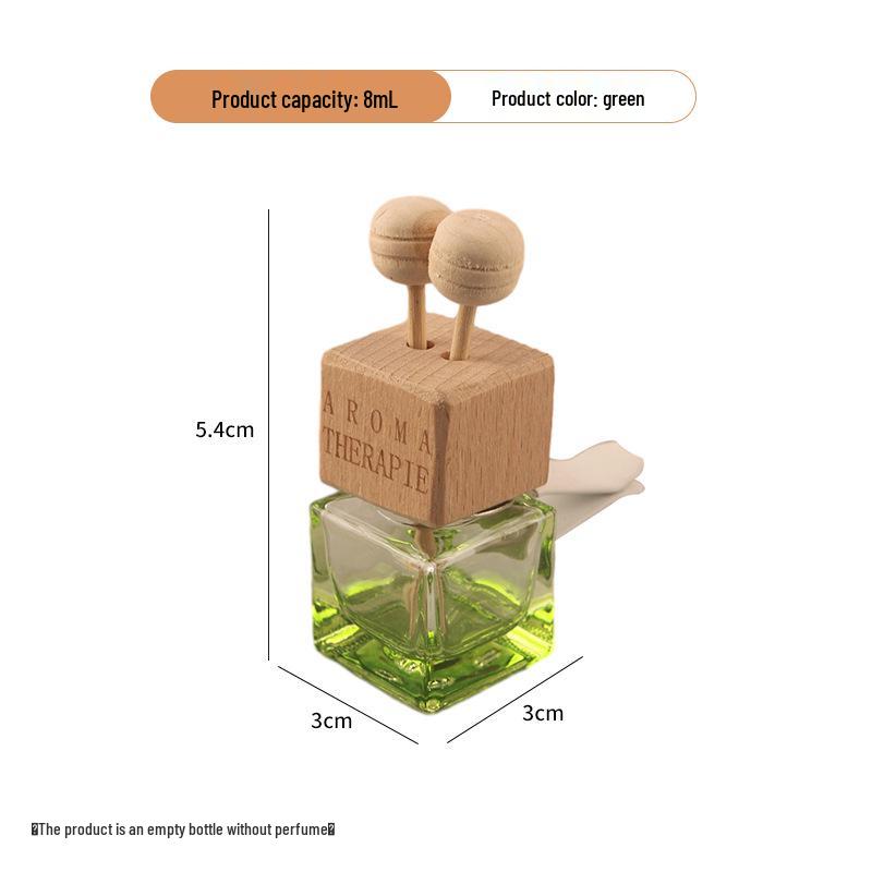 Square Glass Car Perfume Bottle - Odor Eliminator & Cute Air Vent Decoration