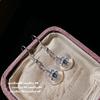 Lychee Frozen White Chalcedony Safety Buckle Necklace, Watery, Plated With 18K Gold And Jade Plate Sugar Cube Zircon Ring Earrings