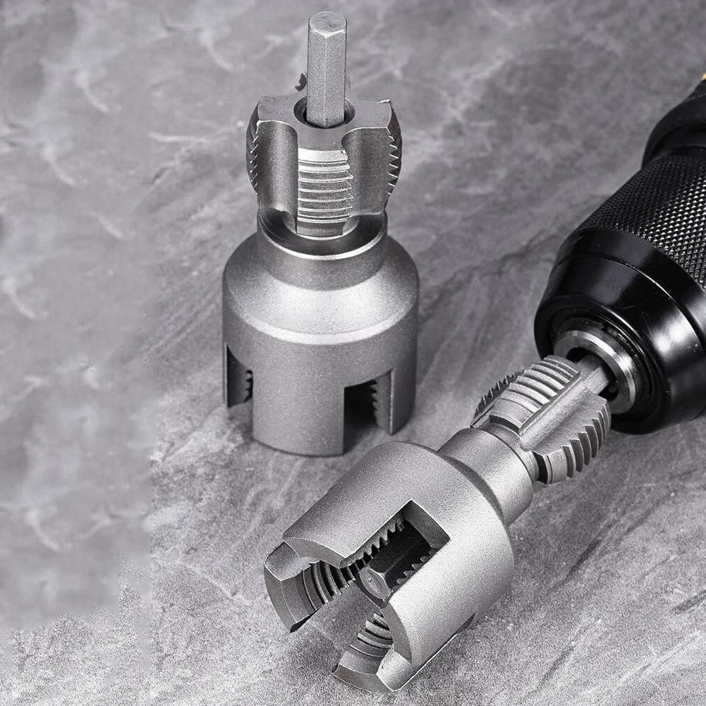 Pipe Thread Cutting Tool Electric Drill Compatible PVC Pipe Threader Kit 1/2IN 3/4IN Pipe Sizes Rethreading Tool