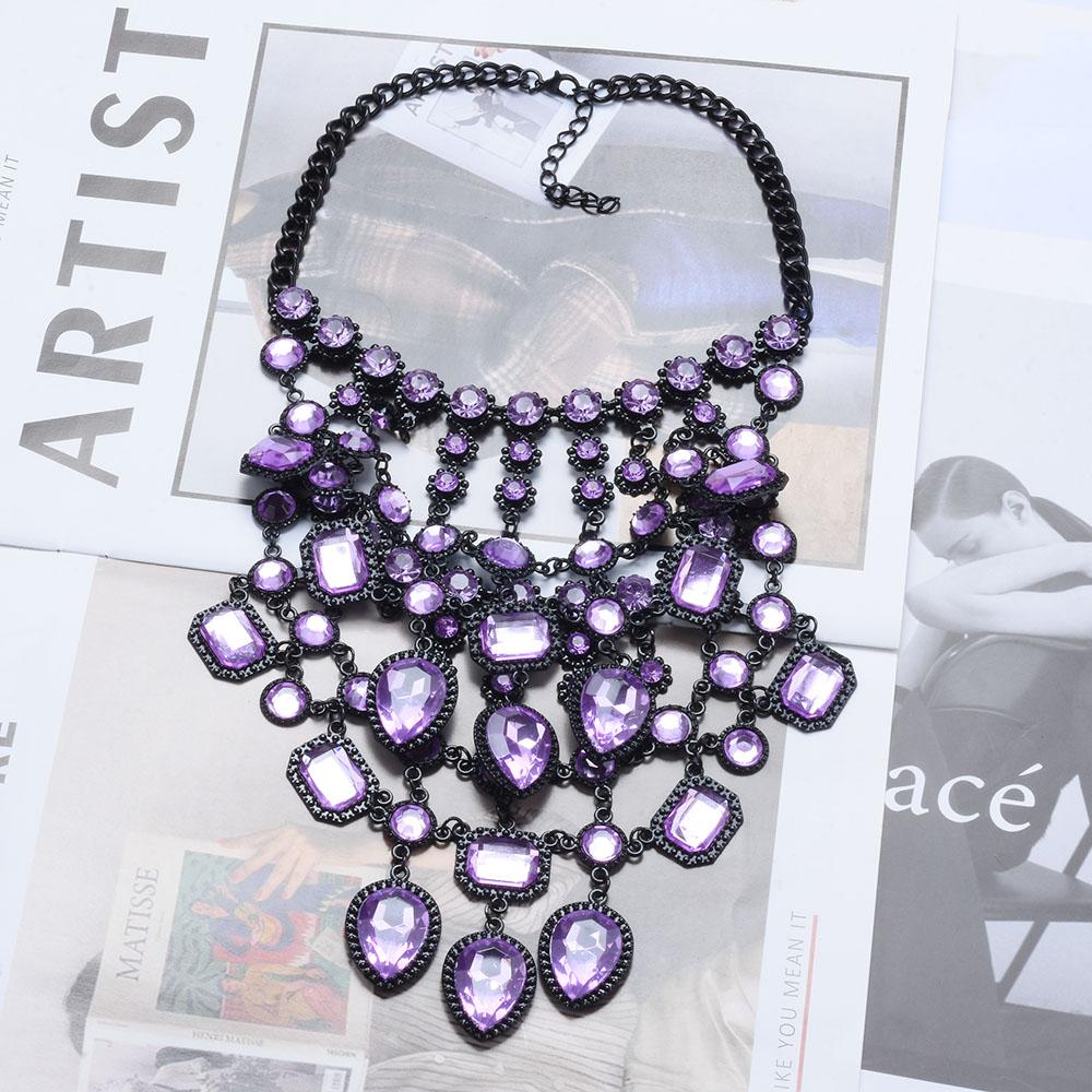 2025 New Multilayer Indian Statement Large Collar Crystal Necklace Women Boho Ethnic Big Bib Choker Necklace Ladies Jewellery