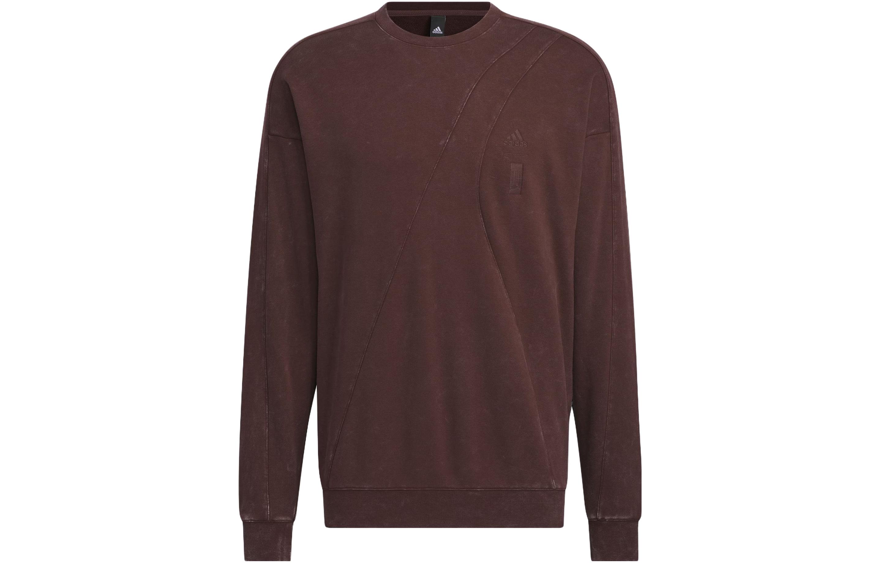 Adidas Wuji Series Sweatshirts Men s Dark Gray Brown Crew Neck Moderate Regular IS0454 XXXL