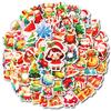 50 Pieces Of 24-Year-Old Red Sox Christmas Series Stickers Cartoon Cute Children'S Diy Decorative Cups Flatbed Motorcycles