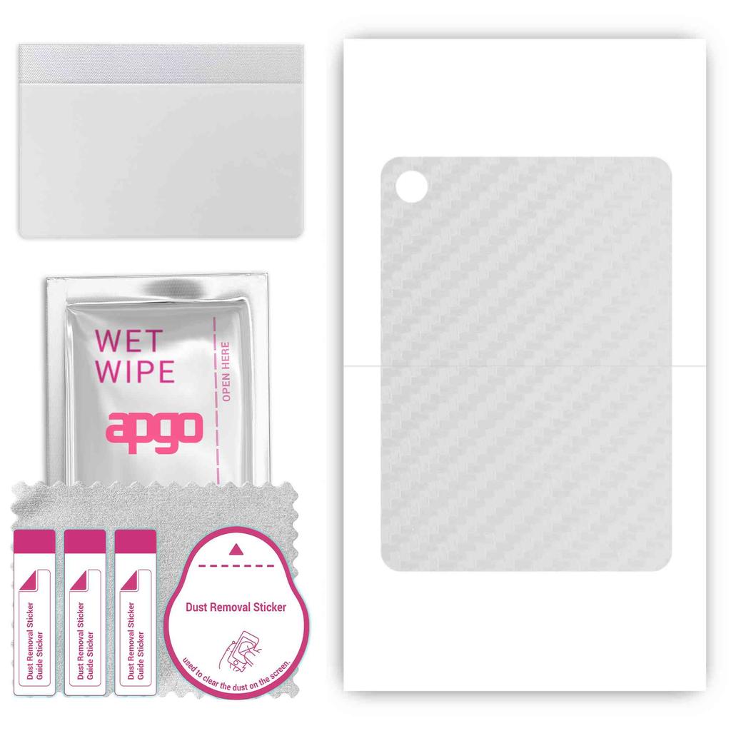 apgo Protective Skin Sticker for the Back Compatible with TCL Tab 10S 5G, Wrap Film, Foil, Vinyl - Pattern Transparent Carbon