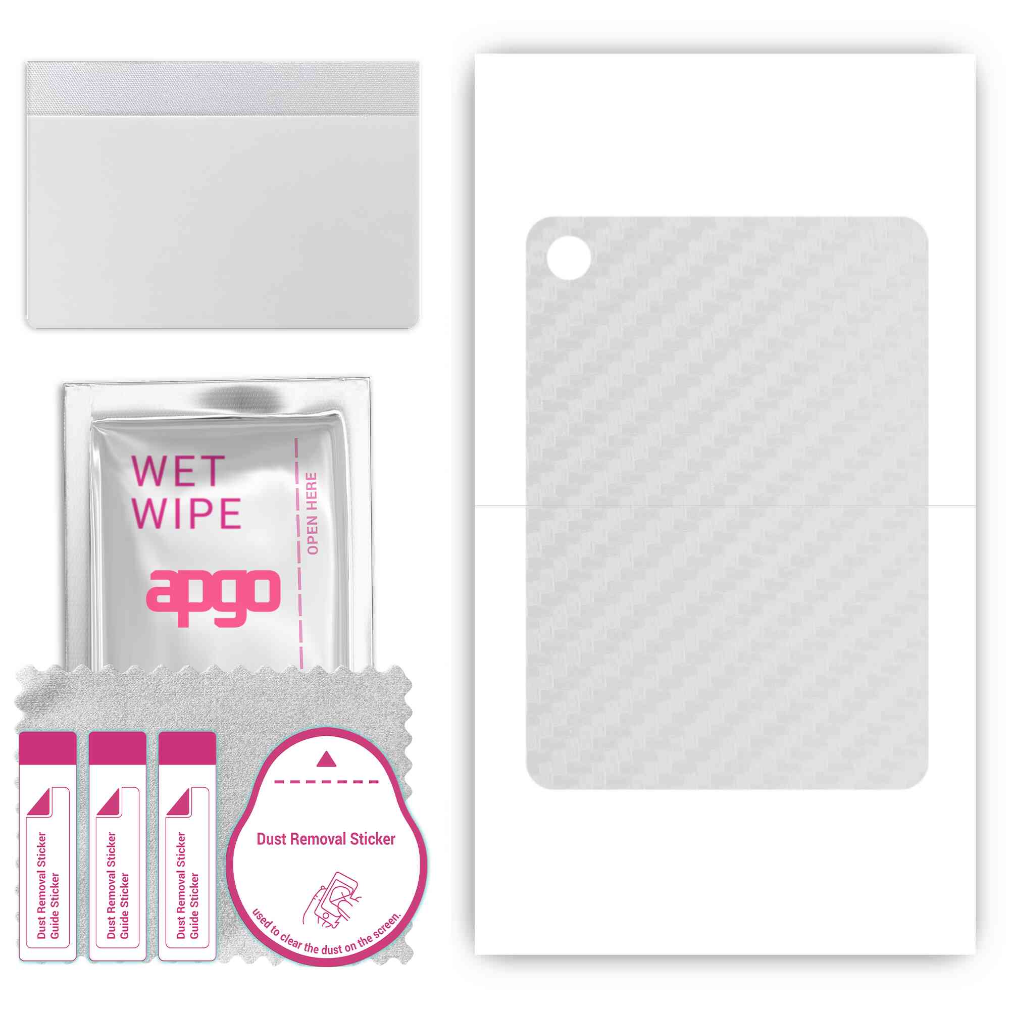 

apgo Protective Skin Sticker for the back compatible with TCL Tab 10S 5G, Wrap Film, Foil, Vinyl - Pattern Transparent Carbon