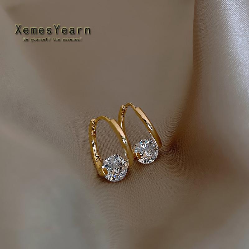 

French Shiny Luxury Zircon Metal Earrings Korean Fashion Jewelry Halloween Girl s Design Sense Unusual Accessory For Woman 2026