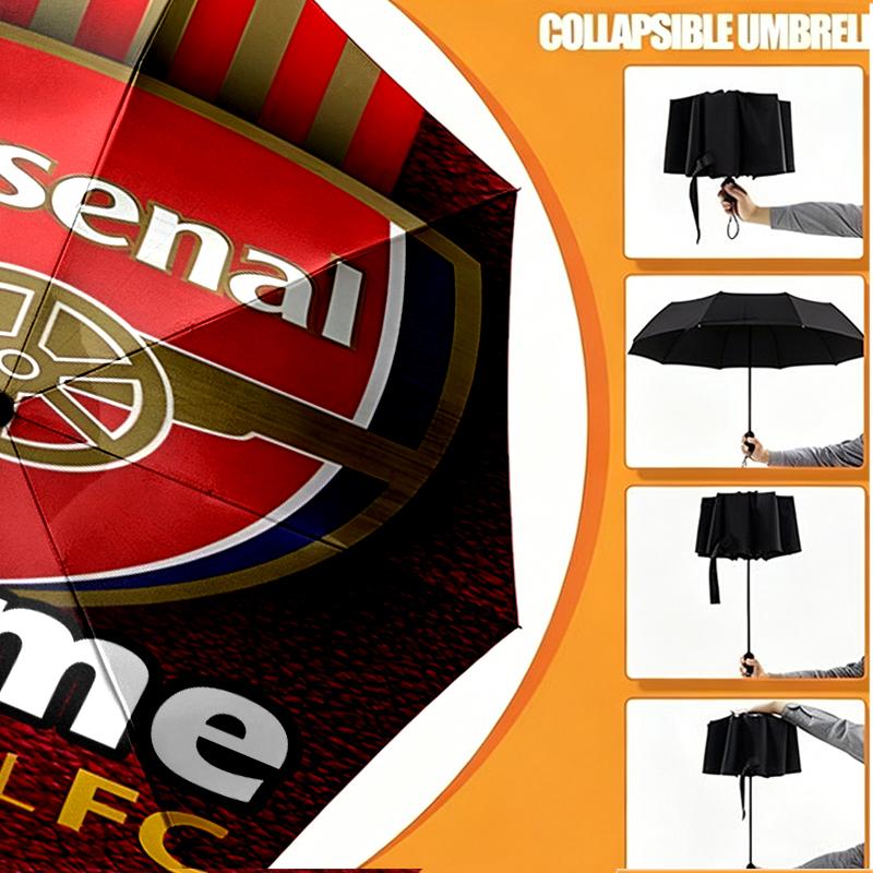 Custom Name Personalized football team Print Umbrella, Auto Open Close, 8‑Rib Sturdy Frame, Commute Camping Hiking Use, Birthday Gift