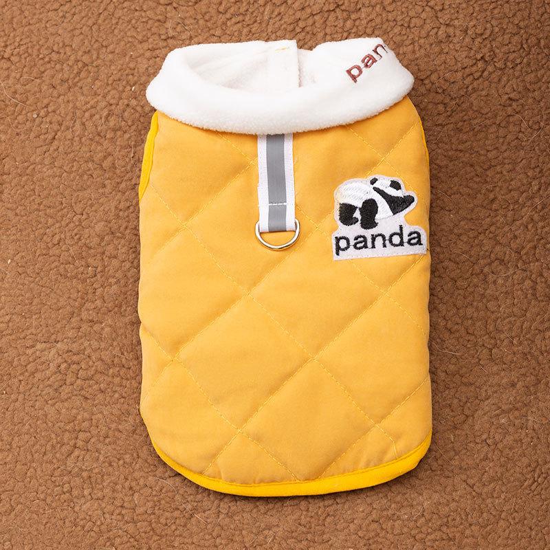 Thickened cat clothes autumn and winter warm lapel quilting cotton traction vest cotton clothes dog small and medium dog pet clothing
